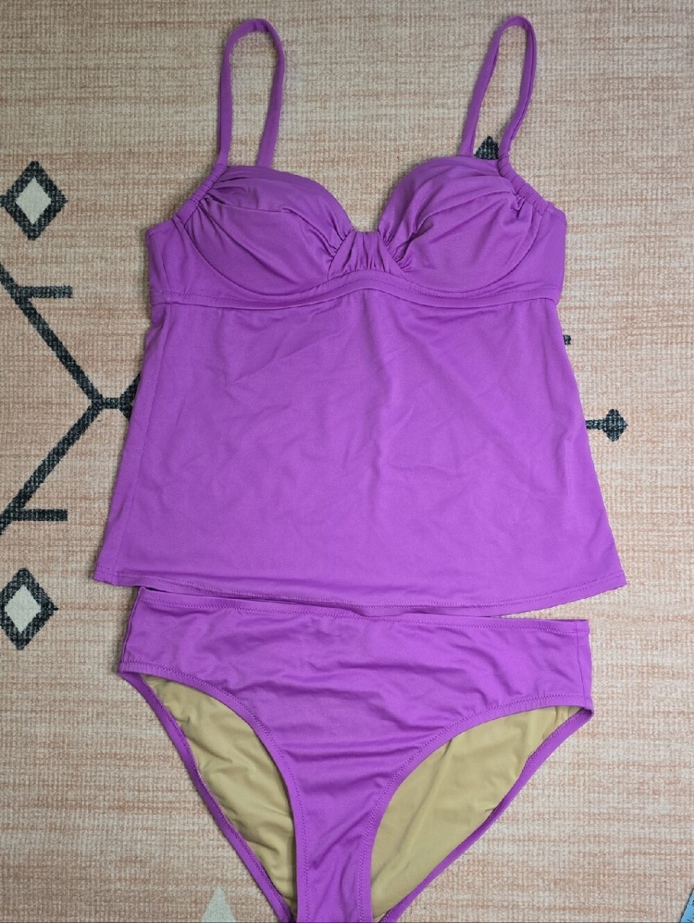 J. Crew Purple One-Piece Style Tankini Swim Set